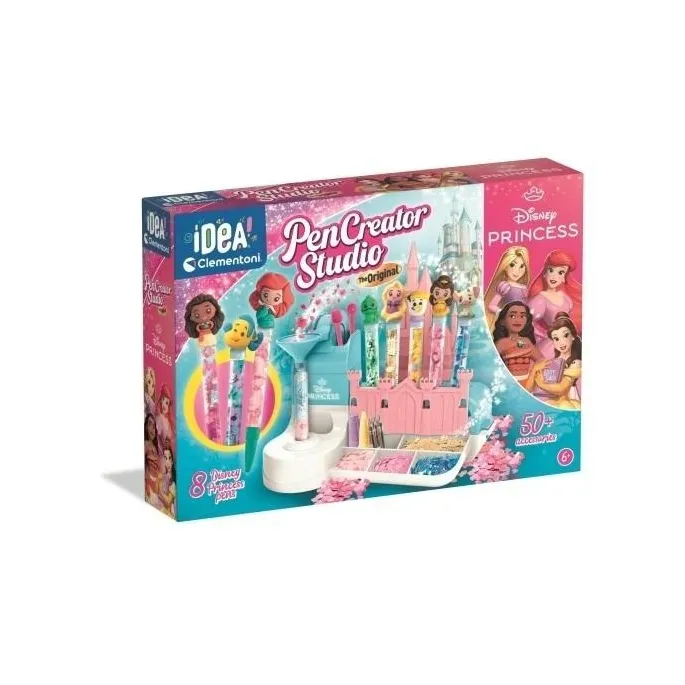 fabryka długopisów księżniczki z motywem kociego domku gabi na kolorowym pulpicie