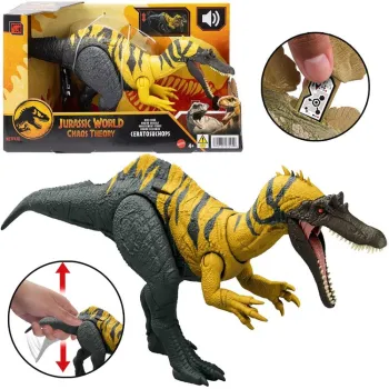 Figurka Ceratosuchops z serii Jurassic World na białym tle