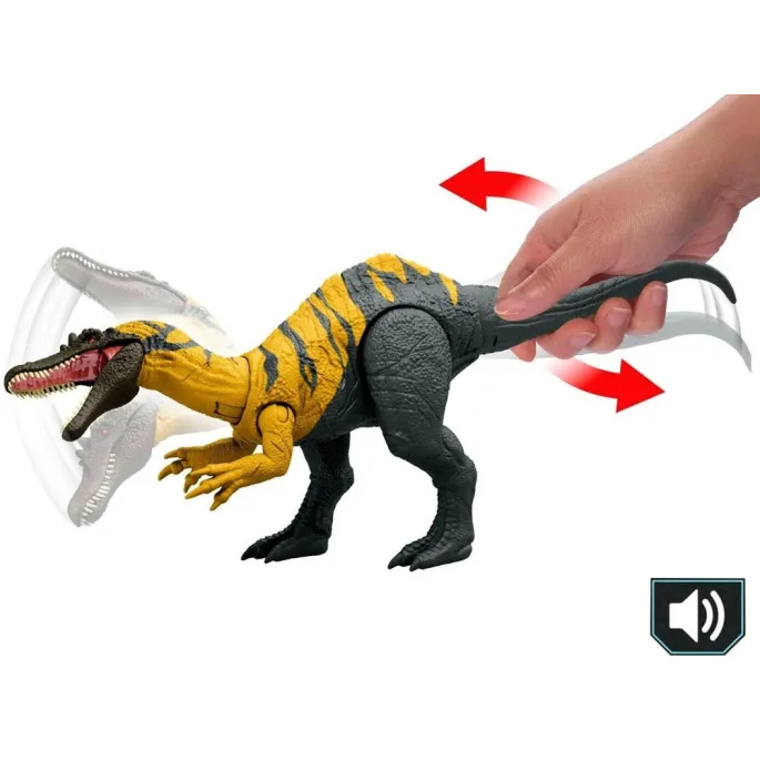 Ceratosuchops z podniesionym ogonem i ruchomymi elementami