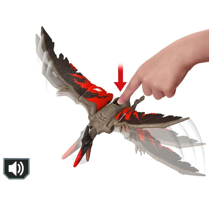 pteranodon prezentowany w pozycji stojącej na szponiastych łapach