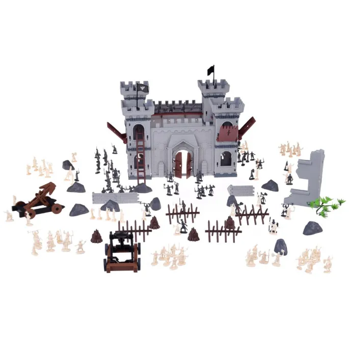 zbliżenie na żołnierzyków oraz rycerzy w różnych kolorach