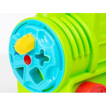 Fragment zestawu z trzykolorową masą plastyczną w pojemnikach