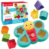 Sorter motylek Fisher-Price z kolorowymi klockami na białym tle