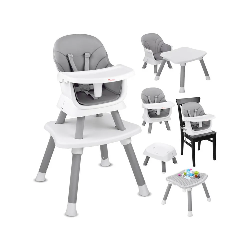 Fotelik krzesełko do karmienia 6w1 w pełnej konfiguracji z tacką