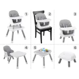Zestaw 6w1 krzesełko do karmienia wraz ze stolikiem dla dziecka