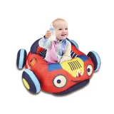 Fotelik pufa z motywem pojazdu strażackiego z doczepianymi kołami