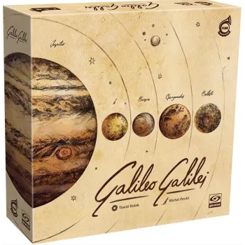 Plansza i elementy gry Galileo Galilei GALAKTA przedstawiające epokę odkryć