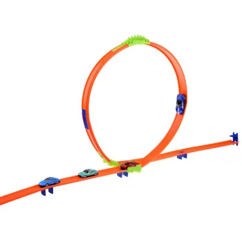 długa pętla toru z niebieskimi łącznikami