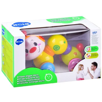 dziecko bawi się jeżdżącą gąsieniczką