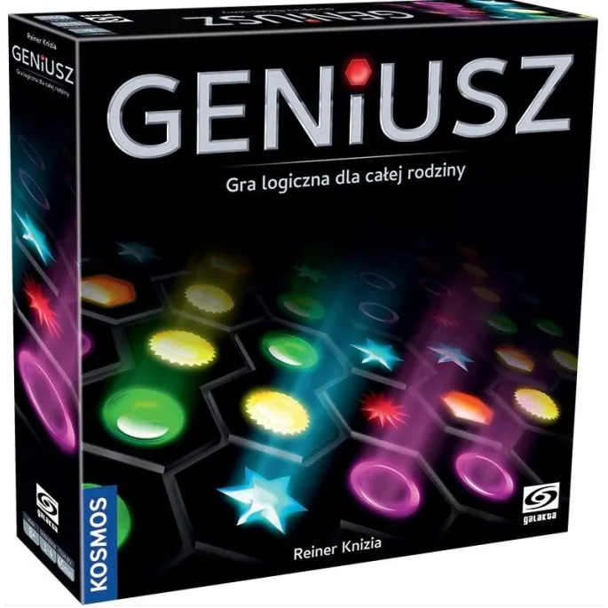 Geniusz GALAKTA gra planszowa z kolorowymi płytkami i planszą w trakcie rozgrywki