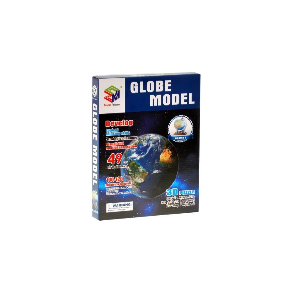 zbliżenie na przestrzenną kulę ziemską stworzoną z elementów