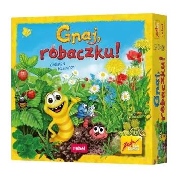 pudełko gry Gnaj, robaczku! ze wszystkimi elementami zestawu