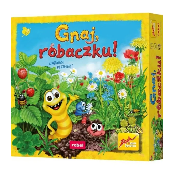 pudełko gry Gnaj, robaczku! ze wszystkimi elementami zestawu