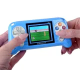 Konsola gierka w kolorowym opakowaniu, widoczna całość zestawu