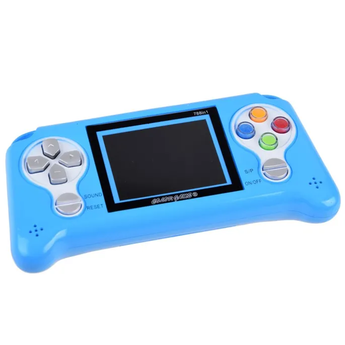 Kolorowy ekran LCD podczas uruchomionej gry na konsoli przenośnej