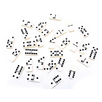 widok całego zestawu gry domino z pudełkiem