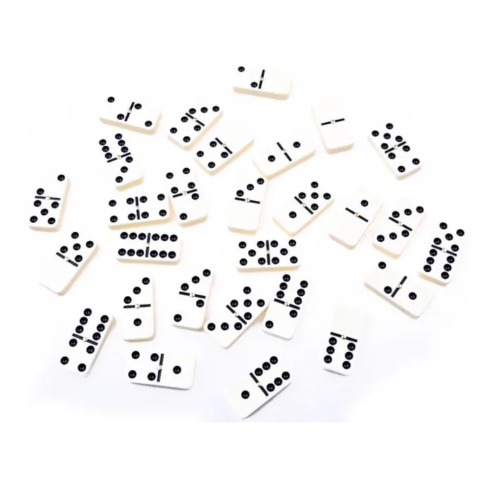 widok całego zestawu gry domino z pudełkiem