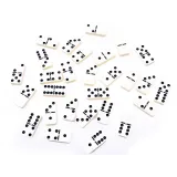 widok całego zestawu gry domino z pudełkiem