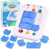 gra logiczna z planszą i kolorowymi kulami pingwina