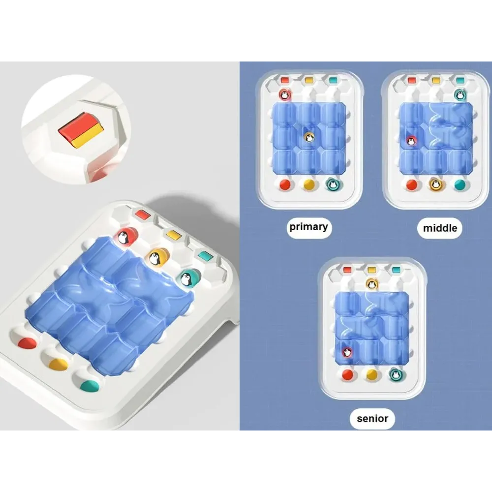 pełen zestaw gry logicznej rozłożony na białym tle