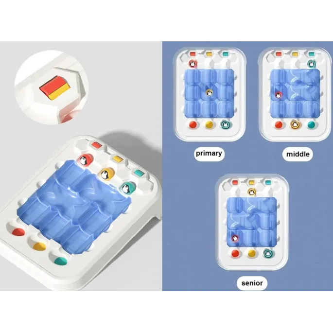 pełen zestaw gry logicznej rozłożony na białym tle