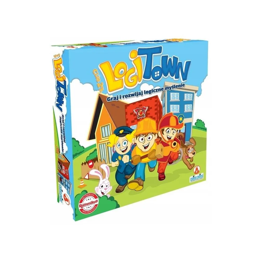 Plansza i elementy gry Logitown podczas rozgrywki w rodzinnym gronie