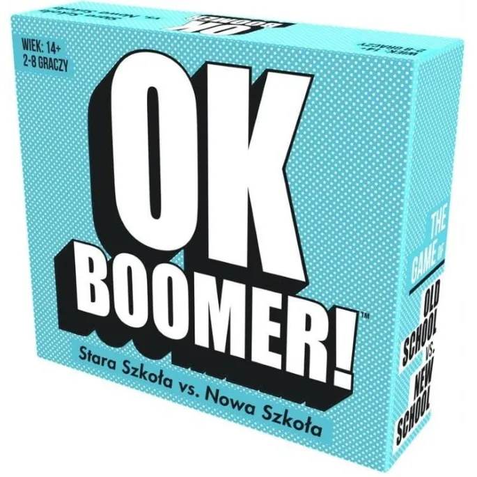 Opakowanie gry towarzyskiej OK Boomer! z kartami i akcesoriami