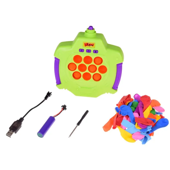 Zbliżenie na konsolę do gry balonowej z przyciskami