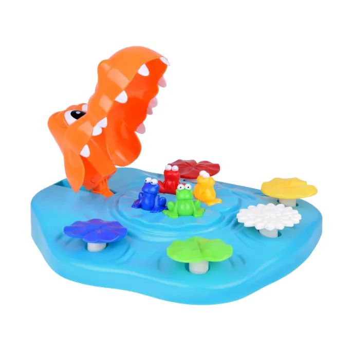 barwne pudełko zestawu gry głodny krokodyl i żabki