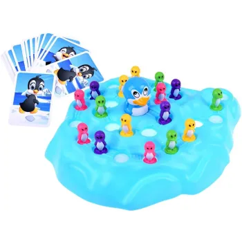 zbliżenie na planszę z kolorowymi pingwinkami