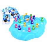 zbliżenie na planszę z kolorowymi pingwinkami