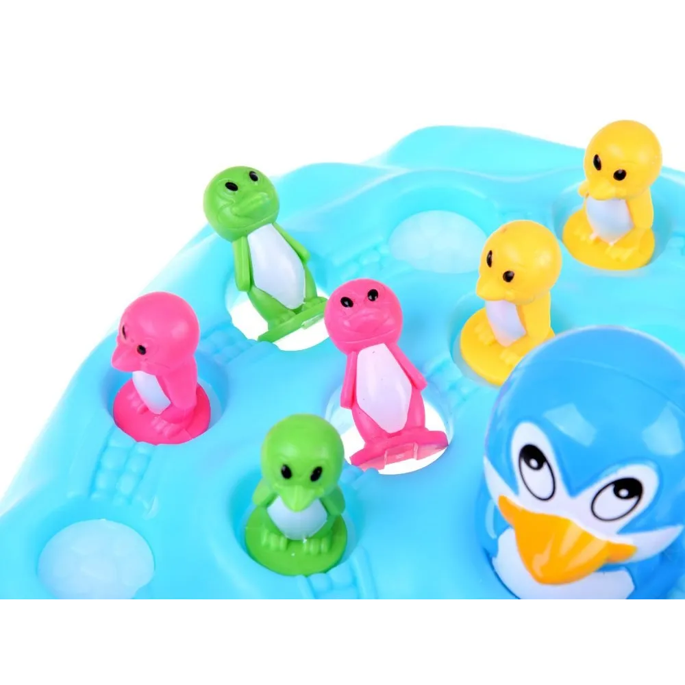 pudełko z elementami gry pingwiny na górze lodowej