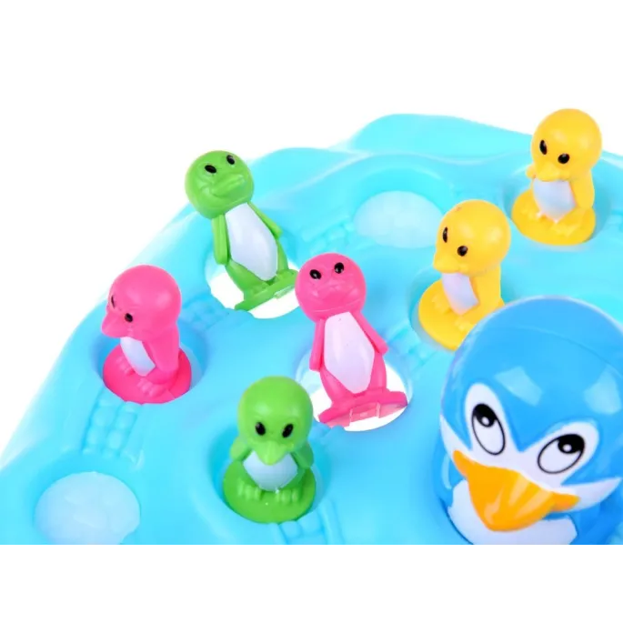 pudełko z elementami gry pingwiny na górze lodowej