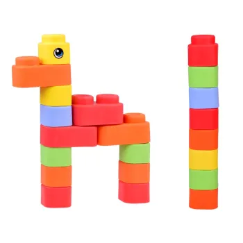 transparentny worek z zamkiem wypełniony klockami