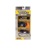 Zbliżenie na detal metalowego radiowozu Tonka z widocznym wyposażeniem