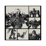 Gotowa figurka Scourge’a ustawiona na tle graficznym