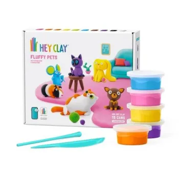 Zestaw Hey Clay do modelowania puchatych zwierzaków i akcesoriów dla dzieci