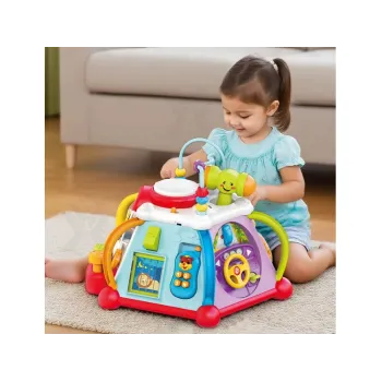 Zbliżenie na bębenek emitujący światło i dźwięk