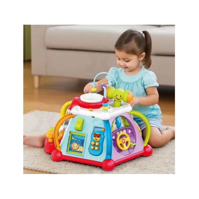 Zbliżenie na bębenek emitujący światło i dźwięk