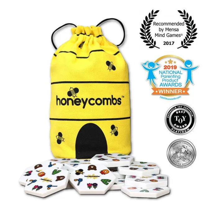 Gra planszowa Honeycombs PIATNIK z kolorowymi żetonami w kształcie plastra miodu