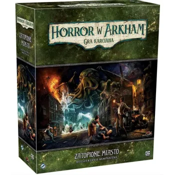 Opakowanie Horror w Arkham LCG: Zatopione miasto Rozszerzenie prezentujące zawartość kampanii