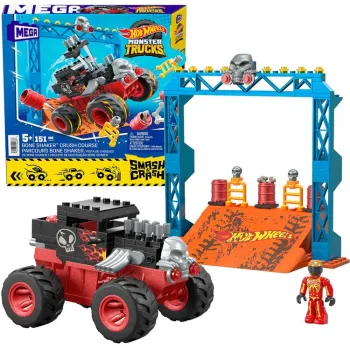 Hot Wheels Monster truck na rampie – widok całego zestawu klockowego