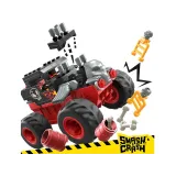 Monster truck Hot Wheels z efektowną czerwono-czarną karoserią z płomieniami