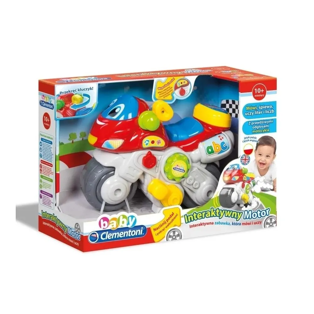 Kolorowy elektroniczny motorek edukacyjny z centrum aktywności dla dzieci