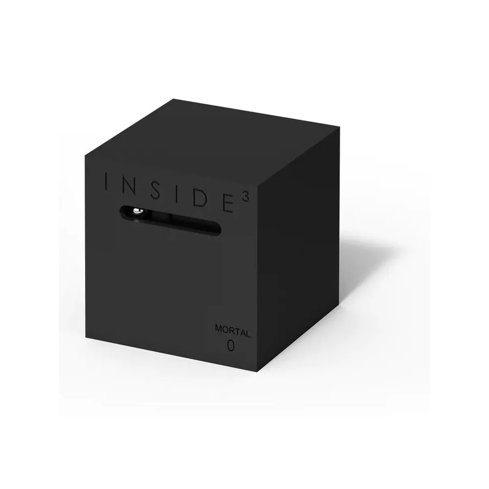 czarna trójwymiarowa łamigłówka inside 3 mortal 0 z kulką w środku