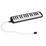 Czarno-białe klawisze melodyki widziane z góry