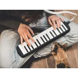 Harmonijka klawiszowa podczas nauki gry w domu