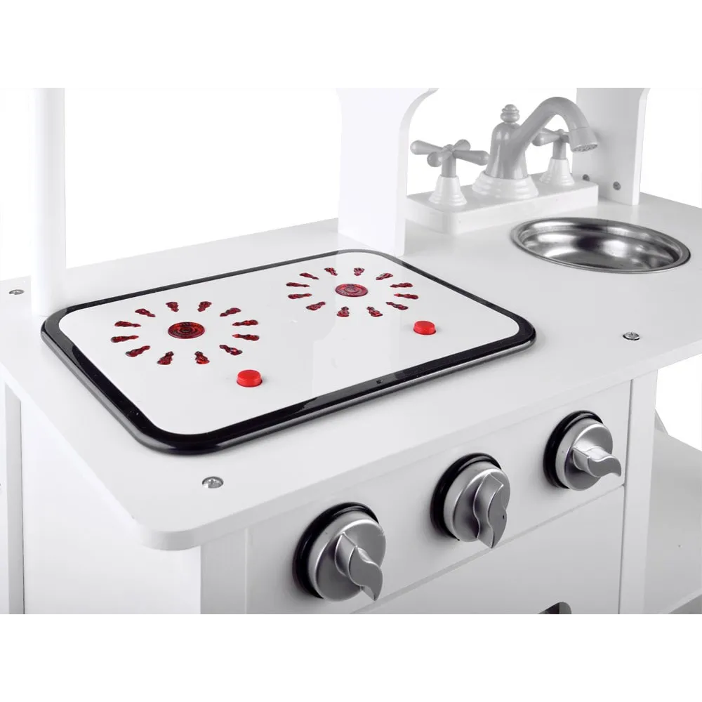 interaktywna płyta indukcyjna z efektami świetlnymi w kuchni drewnianej