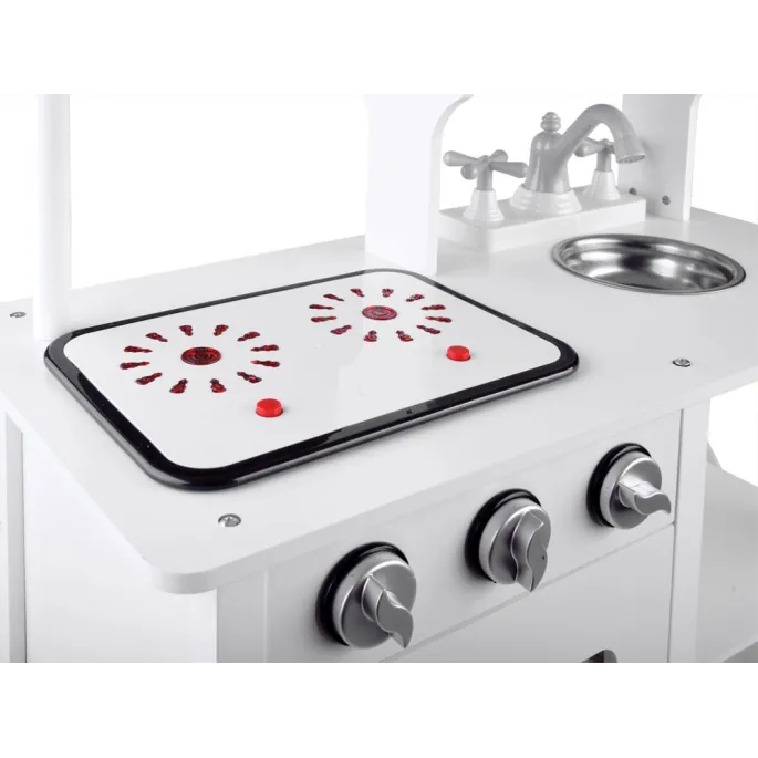 interaktywna płyta indukcyjna z efektami świetlnymi w kuchni drewnianej