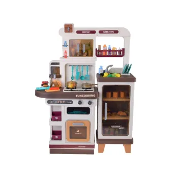 Interaktywna brązowa kuchnia dla dzieci + efekty: światło, dźwięk, para ZA5765